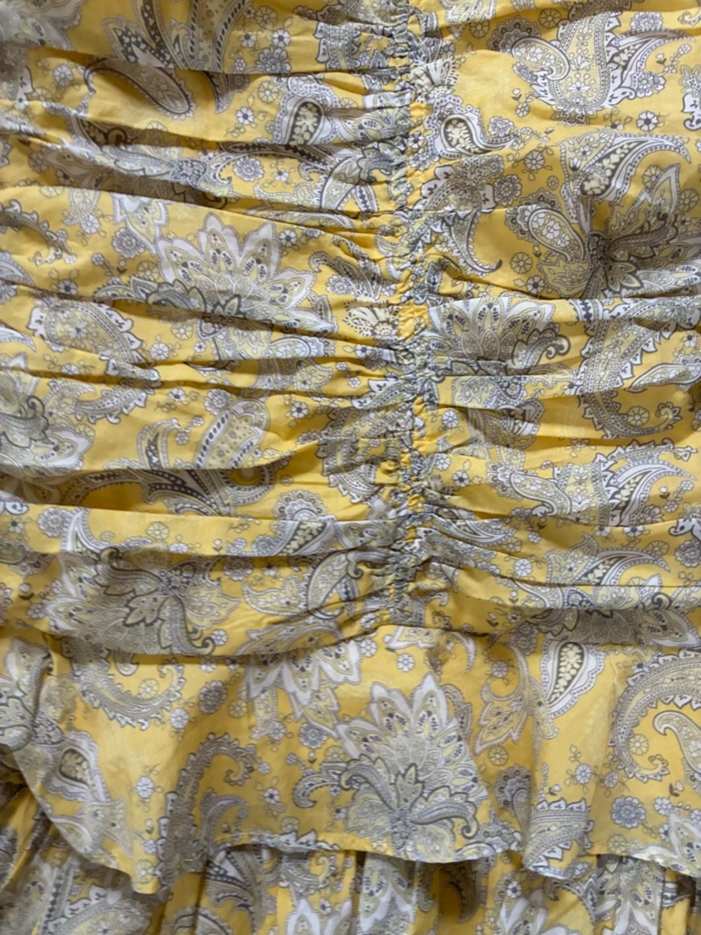 NEW Yellow Paisley Ruffle Sundress - Spaghetti Strap Summer Dress - Picture 2 of 4